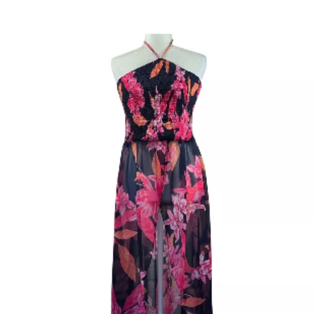 VENUS - Floral Halter Maxi Dress